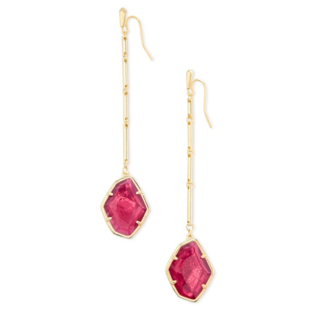 NIB Kendra Scott Charmian Gold Earrings in Berry